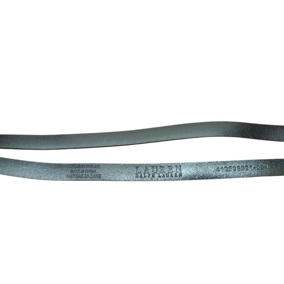 Lauren Ralph Lauren Black Leather Equestrian Bit Chain Belt Silver Hardware XL - Picture 11 of 12